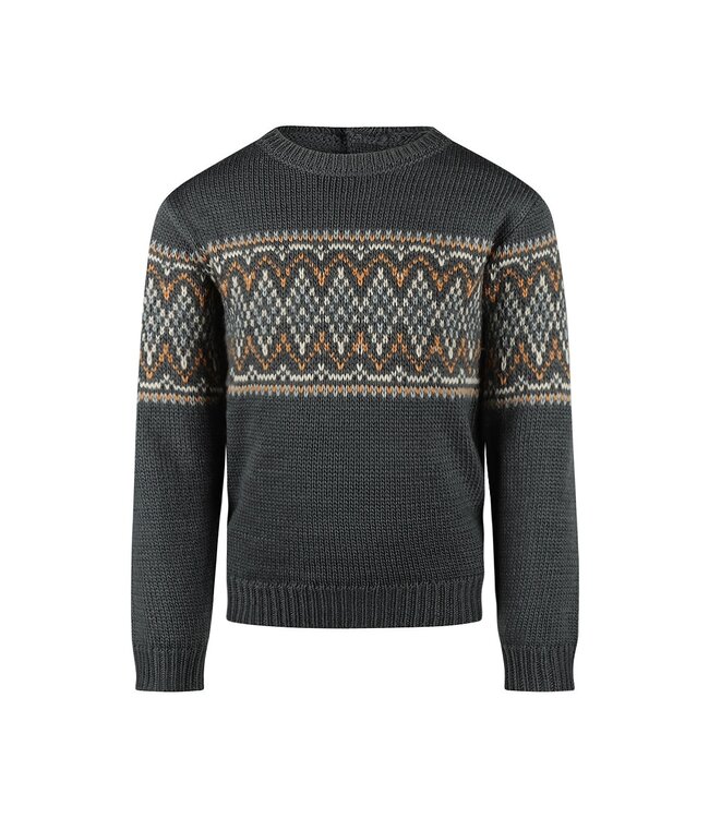 Koko Noko Gebreide herfst trui steel blue