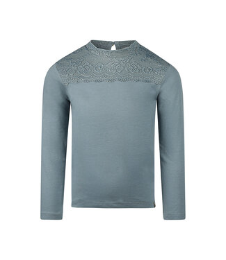 Koko Noko Longsleeve met kanten kraagje blauw