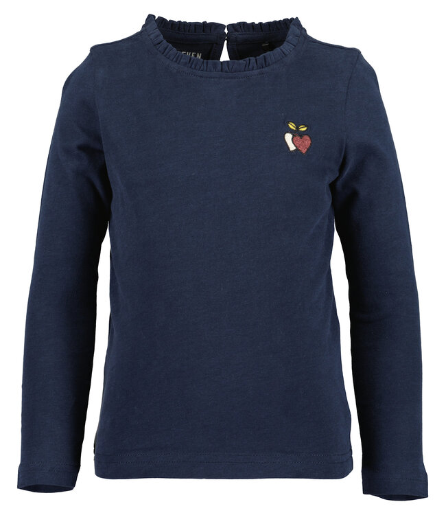 Blue Seven Longsleeve donkerblauw autumn hearts