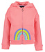 Blue Seven Sweater roze met rits regenboog