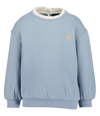 Blue Seven Sweater lichtblauw met wit kraagje