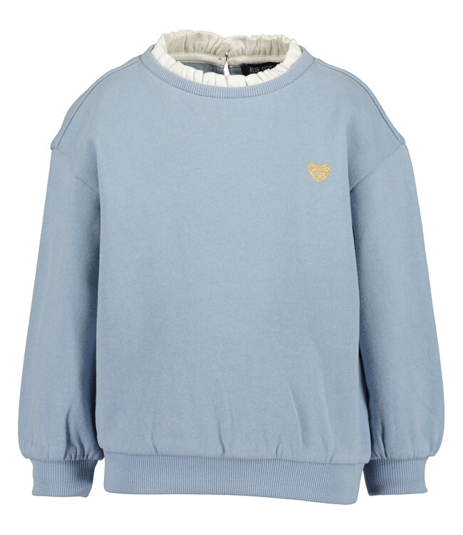 Blue Seven Sweater lichtblauw met wit kraagje