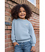 Blue Seven Sweater lichtblauw met wit kraagje
