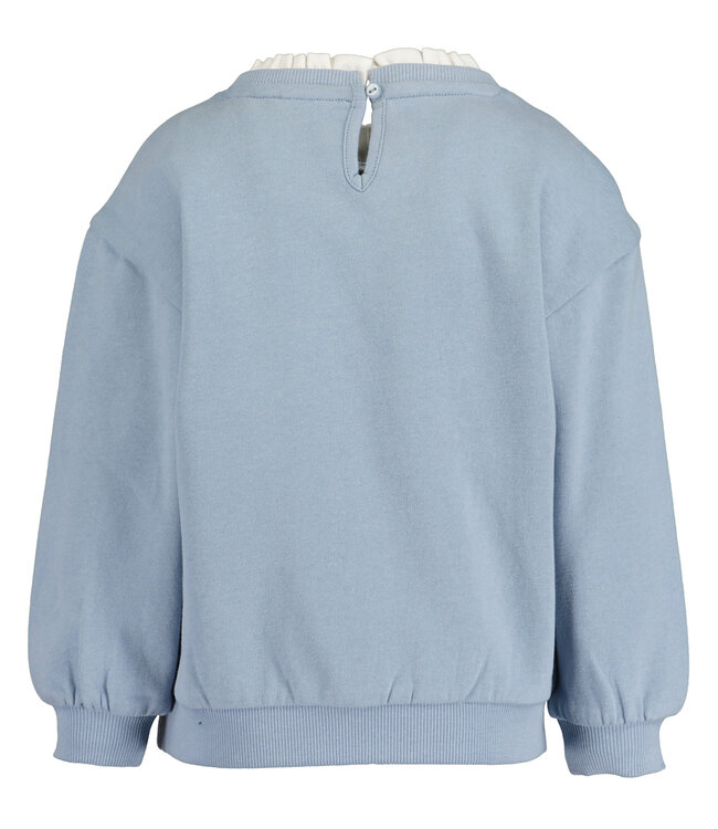 Blue Seven Sweater lichtblauw met wit kraagje