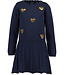 Blue Seven Jurk donkerblauw met gouden hartjes