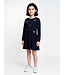 Blue Seven Jurk donkerblauw met gouden hartjes