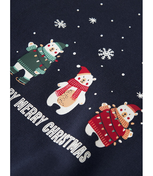 name it Sweater blauw Beary merry christmas