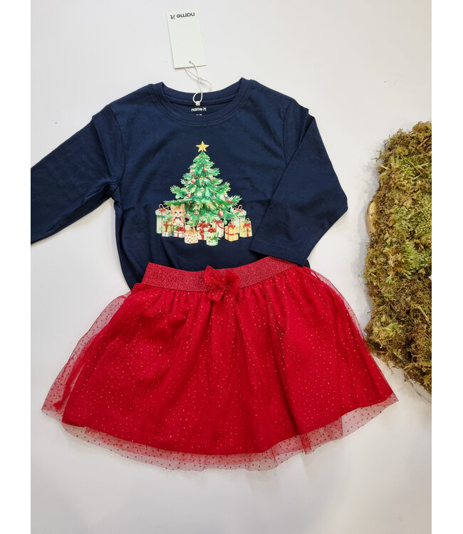 name it Longsleeve blauw christmas three