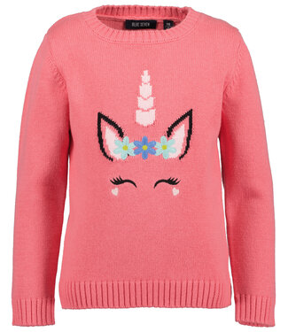 Blue Seven Roze trui gebreid unicorn