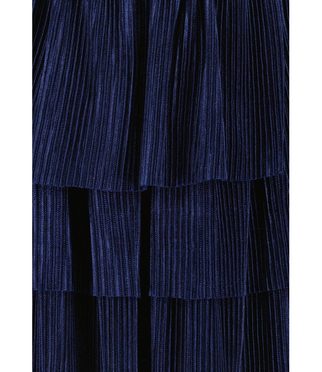 Blue Seven Plisé laagjes rok Donkerblauw
