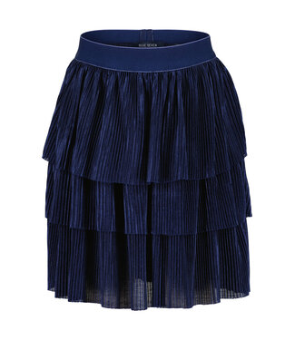 Blue Seven Plisé laagjes rok Donkerblauw