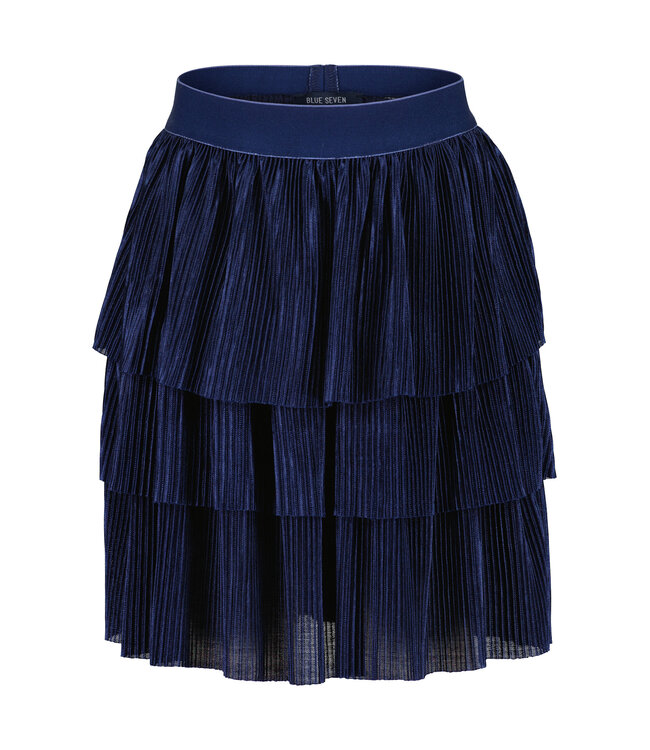 Blue Seven Plisé laagjes rok Donkerblauw