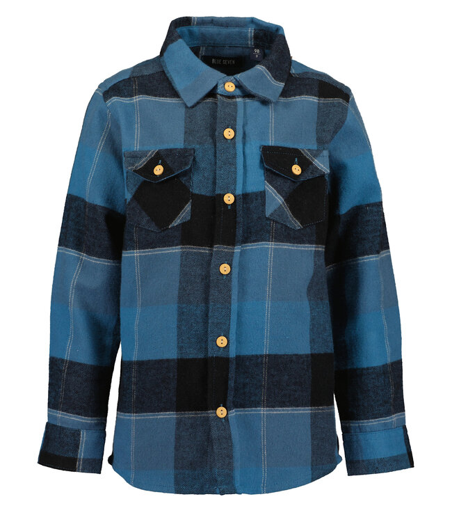 Blue Seven Hemd karro donkerblauw -lichtblauw