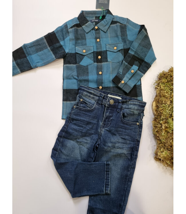 Blue Seven Hemd karro donkerblauw -lichtblauw