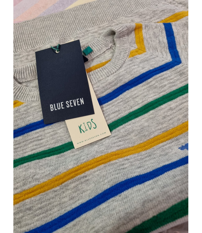 Blue Seven Trui multicolor streep beige dino