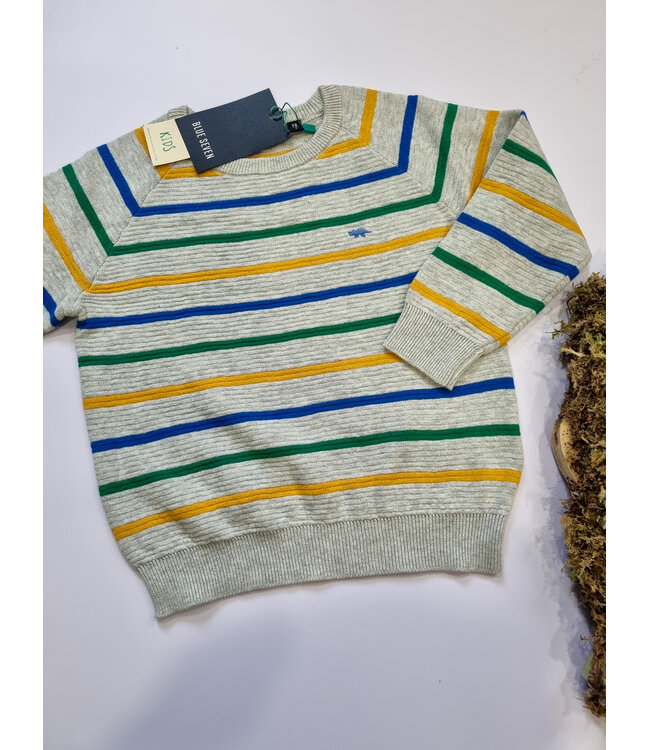 Blue Seven Trui multicolor streep beige dino