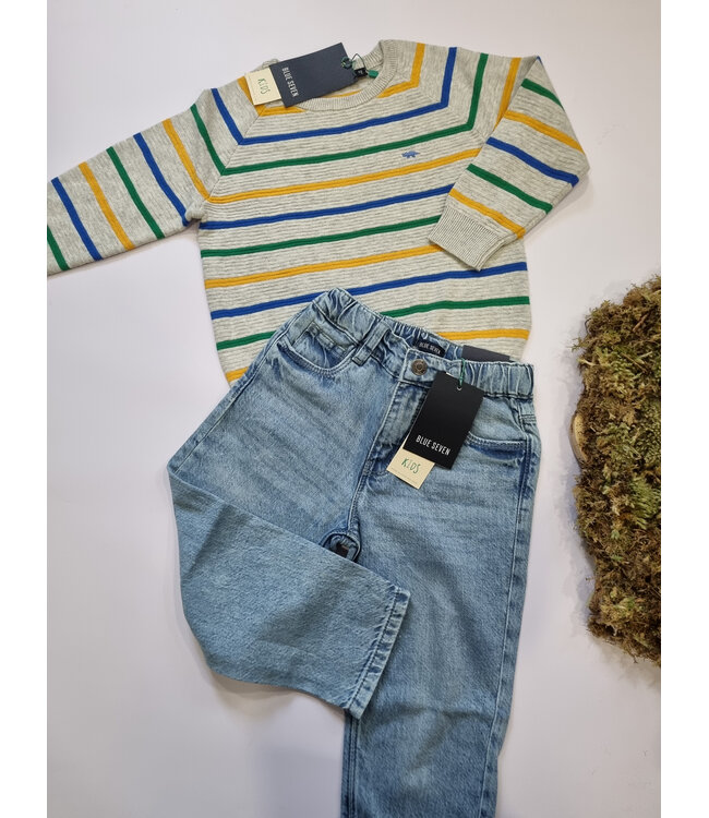 Blue Seven Trui multicolor streep beige dino