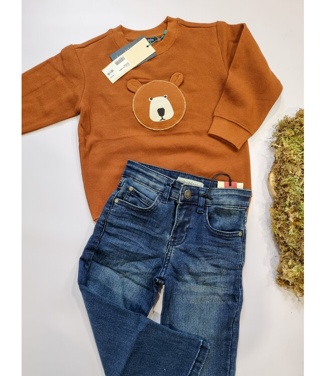 Blue Seven Trui bruin bear flapped