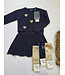 Blue Seven Jurk donkerblauw met gouden hartjes