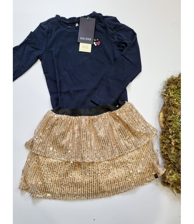 Blue Seven Longsleeve donkerblauw autumn hearts