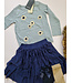 Blue Seven Longsleeve lichtblauw madeliefjes broderie