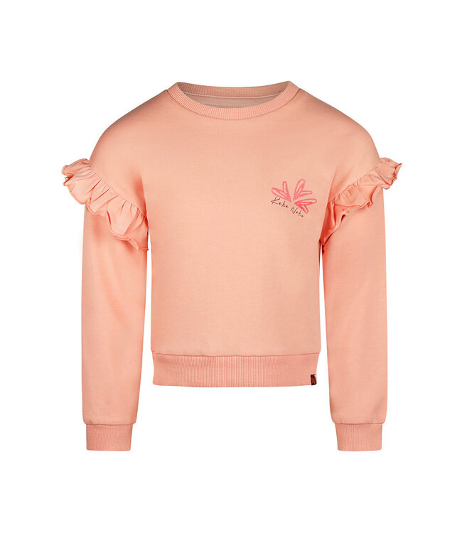 Koko Noko Roze sweater Frilled schouder