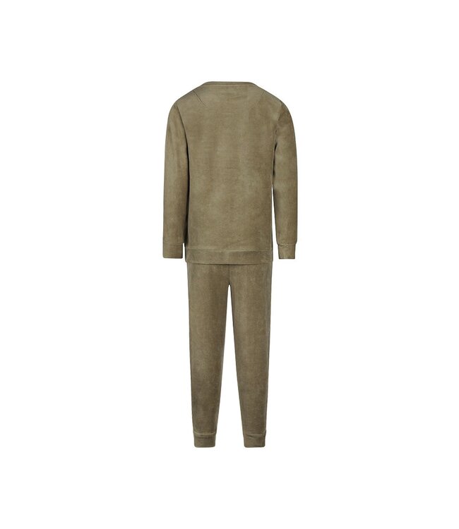 Charlie Choe Pyjama velours donkergroen draak