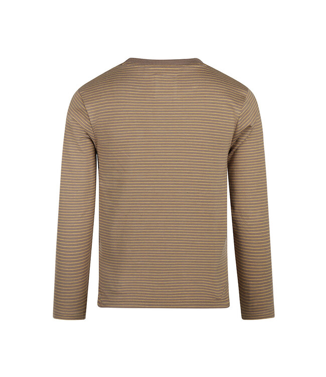 Koko Noko Longsleeve taupe met oker streep