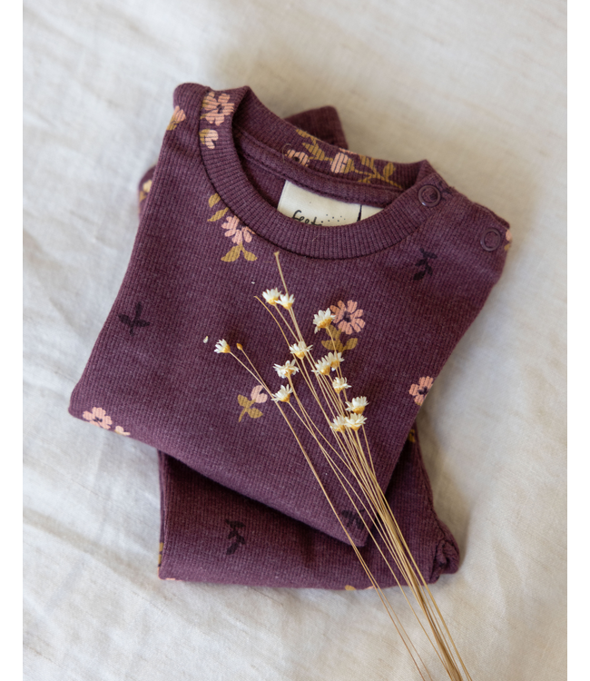 Feetje Premium Pyjama Bonny Bouquet Wijn melange