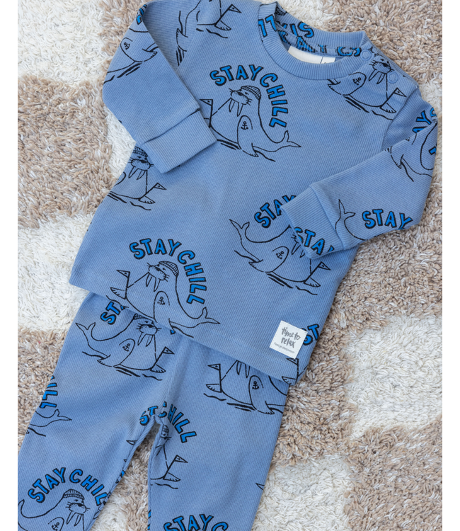 Feetje Premium Pyjama Willy Walrus blauw