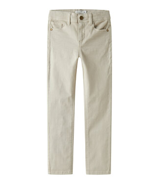 name it Theo Slim broek oyster grey