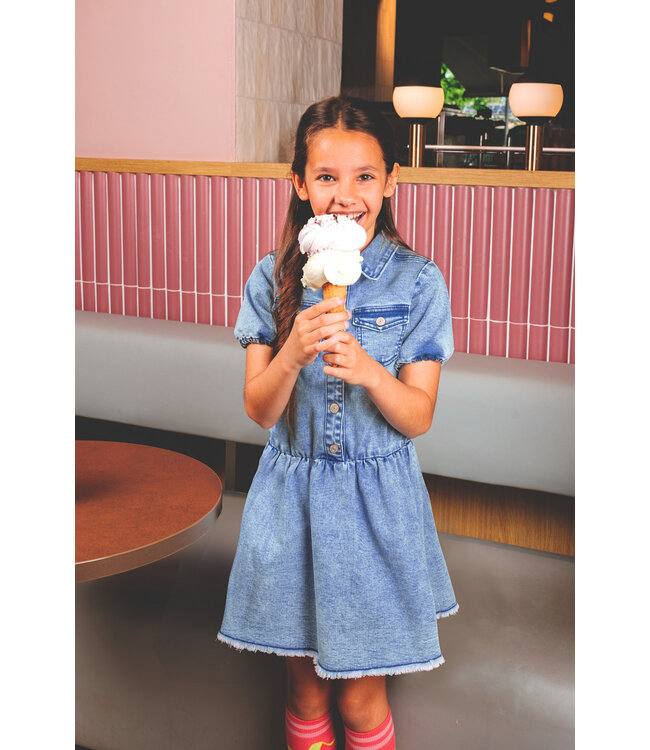 B-Nosy Jeansjurk Dani blauw