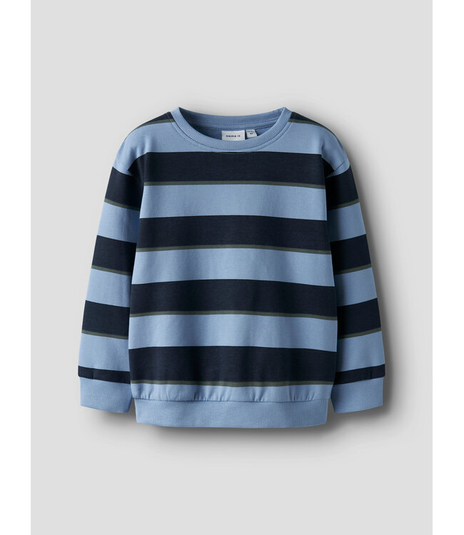 name it Sweater Bruce blauw gestreept