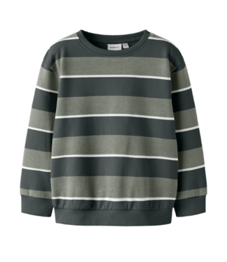 name it Sweater Bruce groen beige gestreept