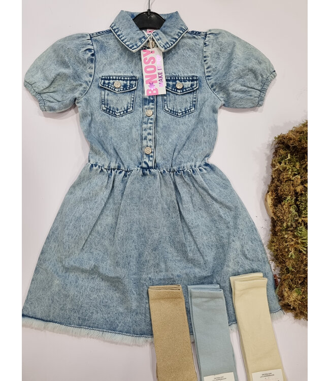 B-Nosy Jeansjurk Dani blauw