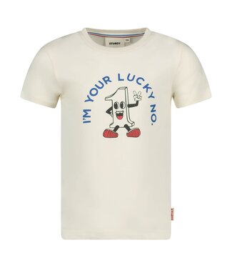 Sturdy T-Shirt Run The Day Lucky Number offwhite