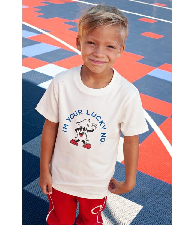 Sturdy T-Shirt Run The Day Lucky Number offwhite