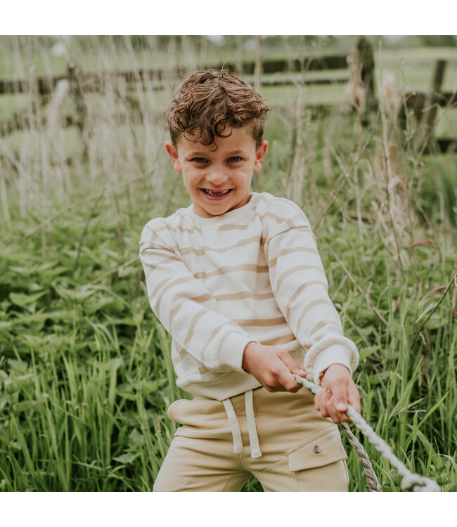 Koko Noko Trui Gestreept beige Liam