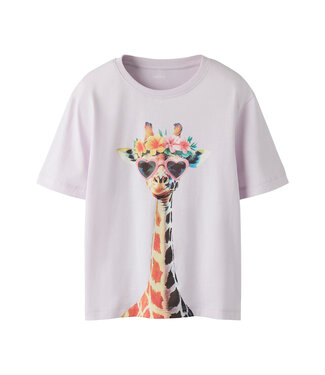 name it T-Shirt Giraffe Sunglass lavender