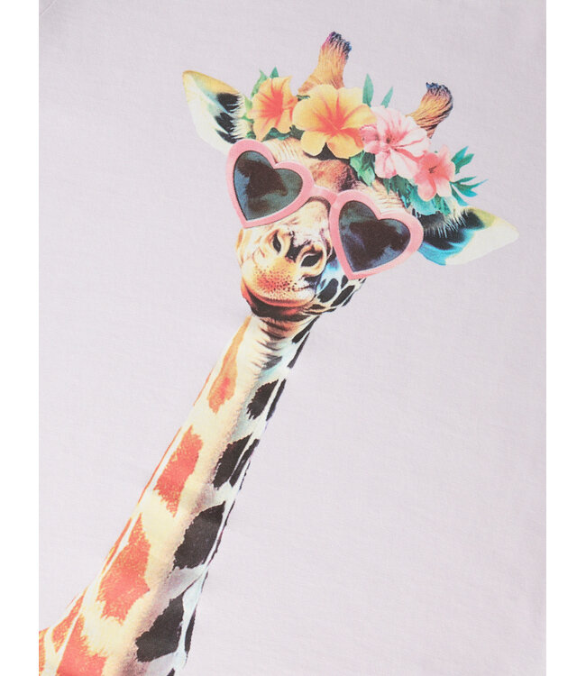 name it T-Shirt Giraffe Sunglass lavender