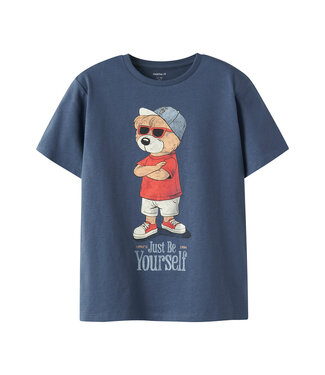 name it T-Shirt Dobs Bear blauw