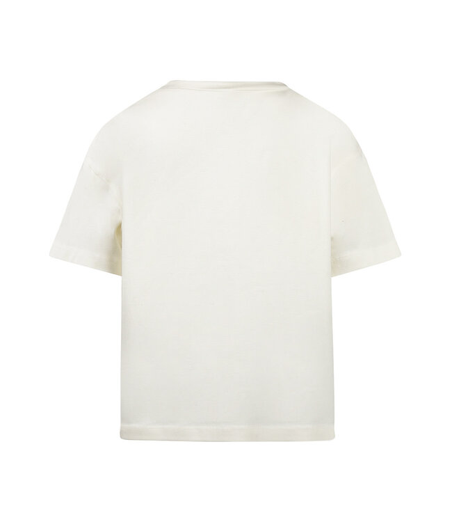 No Way Monday T-Shirt ecru fushia strikjes