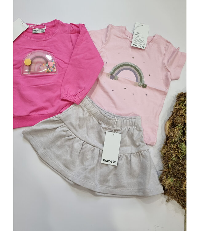 name it Sweater Fushia Regenboog