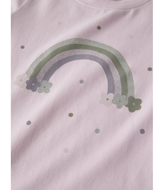 name it T-Shirt zacht roze regenboog