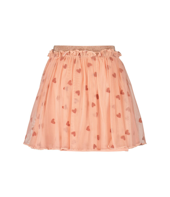 Blue Seven Rok tulle peach hartjes