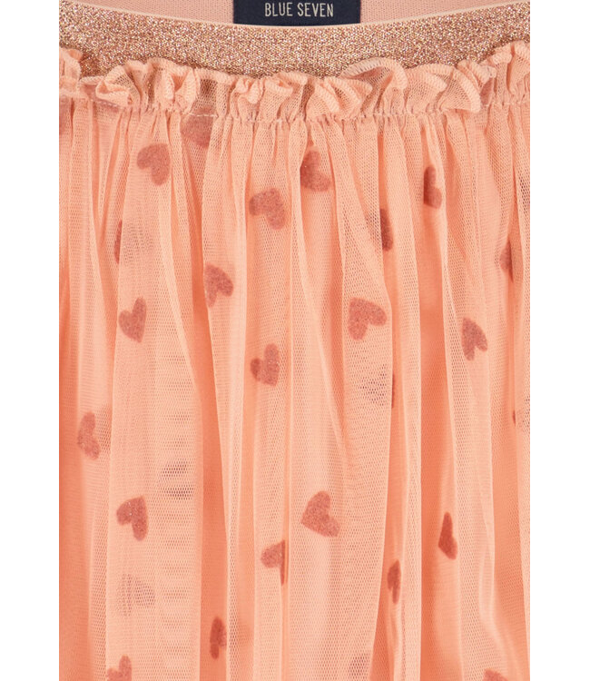Blue Seven Rok tulle peach hartjes