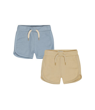 Dirkje Duopack Shorts Soft boys blauw beige