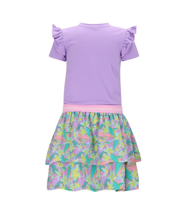 B-Nosy Jurk Flowers Dua lavendel