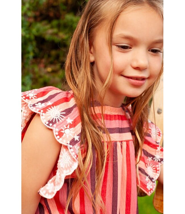 Jubel Jurk Streep Salsa Sunset