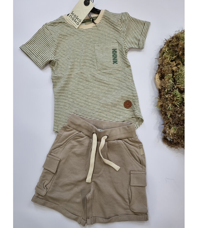 Koko Noko T-Shirt Olive gestreept Cesar